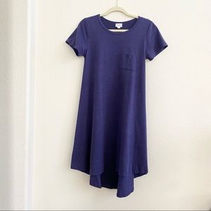 Lula Roe Royal Blue Hi-low TShirt Dress Cotton Blend SZ XXS